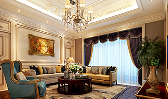 整木定制法式風(fēng)格，金色別墅裝修案例效果圖