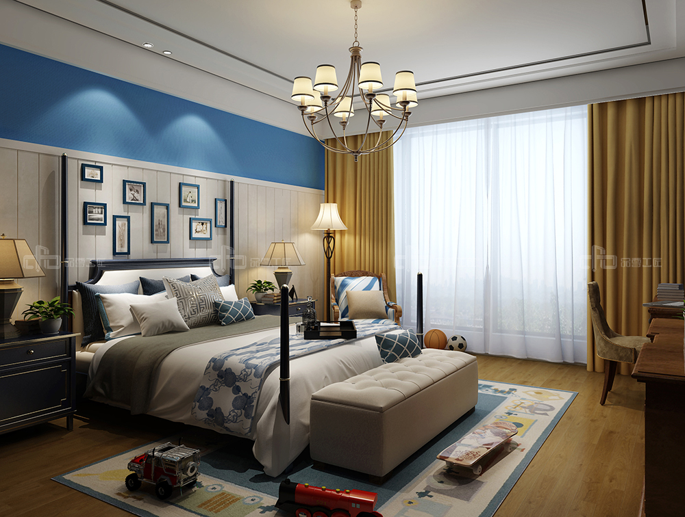 整木定制花鳥古韻新中式風(fēng)格，別墅全屋效果圖(圖7)