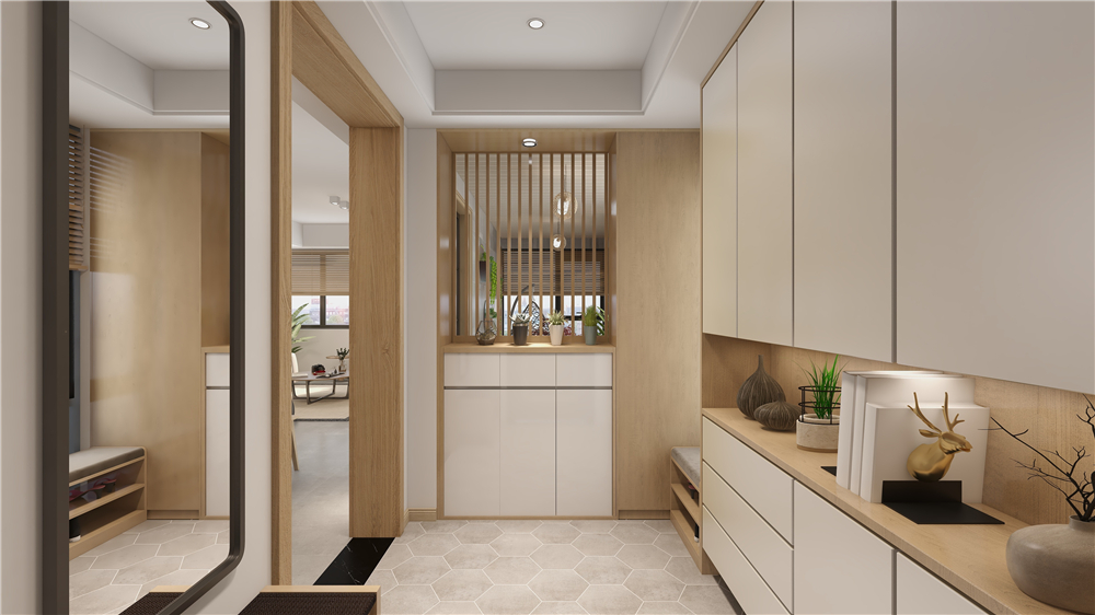 全屋定制玄關(guān)柜有哪些款式組合？(圖1)