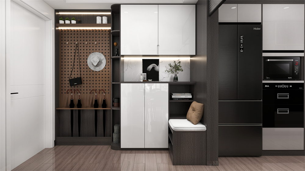 玄關(guān)柜設(shè)計定制有哪些款式？(圖1)